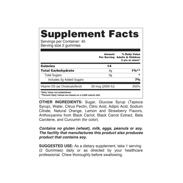 Private Label Vitamin d3 Supplement Facts